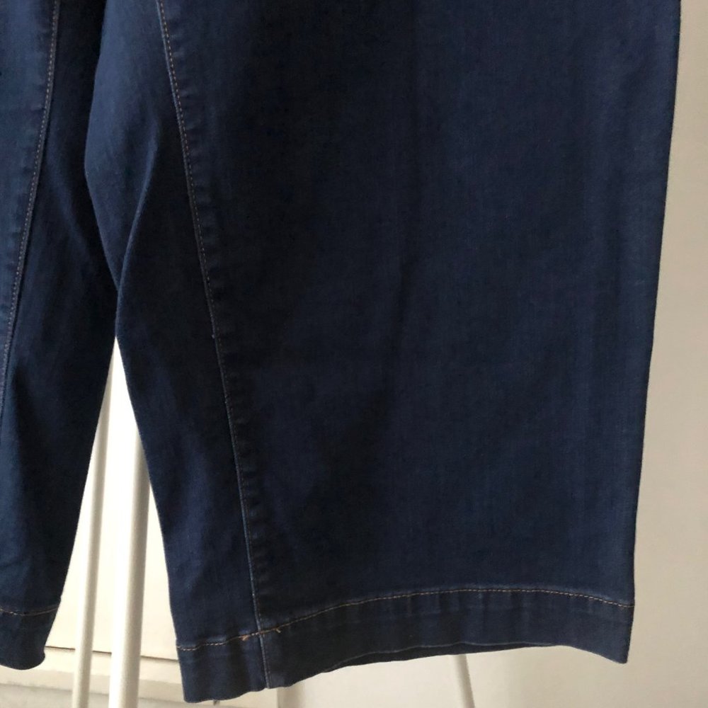OLD NAVY BLUE JEANS DENIM STRETCH WIDE LEG CROP SIZE 24 NWOT - Picture 5 of 5